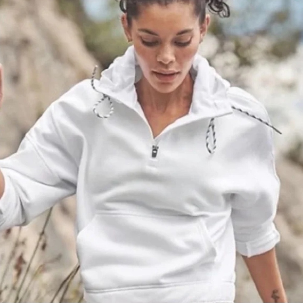 Athleta “Ascend Warm-Up Hoodie” in white